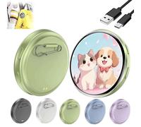 Electronic Badge Digital Display Pin, With 1.7'' Ips Touch Screen,Diy Photo Bluetooth Badges Display Case,App Control, Customizable Photo Slideshow & Video Displays,For Keychain/Backpack (Cyan)