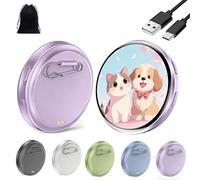 Electronic Badge Digital Display Pin with 1.7'' Touch Screen, Touch Screen Electronic Digital Badge, Custom Photo Slideshow & Video Display with Bluetooth, for Anime/Star/Idol (Purple,High)