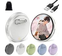 Electronic Badge Digital Display Pin with 1.7'' Touch Screen, Touch Screen Electronic Digital Badge, Custom Photo Slideshow & Video Display with Bluetooth, for Anime/Star/Idol (White,High)