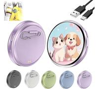 Electronic Badge Digital Display Pixel Badge Pin with 1.8'' IPS Touch Screen,Touch Screen Electronic Digital Badges,Bluetooth App Control,Cosplay Concert Gift for Anime/Football Fans (Purple)