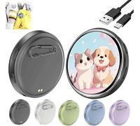 Electronic Badge Digital Display Pixel Badge Pin with 1.8'' IPS Touch Screen,Touch Screen Electronic Digital Badges,Bluetooth App Control,Cosplay Concert Gift for Anime/Football Fans (Black)