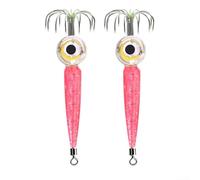 Electronic Bait Light with Hooks 2PCS LED Squid Jigs to Improve Your Fishing Game (Red light)