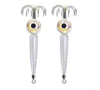 Electronic Bait Light with Hooks 2PCS LED Squid Jigs to Improve Your Fishing Game (White light)