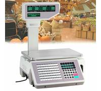 Electronic Barcode Scale with Thermal Printer - 30kg/66.14 lbs Capacity for Retail Price Label Printing, Dual Display for Easy Reading
