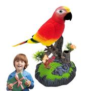 Electronic Bird Toy - Realistic Parrot Toy, Sound Sensor Pet | Simulated Chirping Decorative Figurine, Interactive Desk Companion Bird, Kids Room Home Den Entertainment Boys Girls Adults Decoration