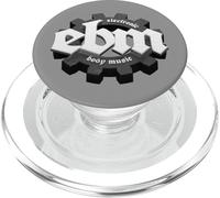 Electronic Body Music (EBM) in White Letters with Gear PopSockets PopGrip for MagSafe