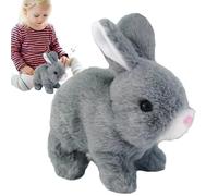 Electronic Bunny Toy - 16x9.5x15.5cm Walking Plush Rabbit, Hopping Bunny, Soft Interactive Pet, Cute Learning Rabbit | Animated Hopping Animal for Kids Home Classroom Outdoor Play Adventures