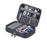 Electronic Cable Organizer Bag - Portable Travel Double Layers Electronic Digital Accessories Storage Pouch Bags for SD Card Case, USB Flash Drive,Charging Cords, USB Charger, Mini Tablet