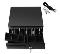 Electronic Cash Drawer with RJ11 Interface 12V Key Lock 16 inch 5 Bills 5 Coins - 3 Coin Tray Removable, for POS Printer Receipt Cash Register (40.5 x 42 x 10cm)