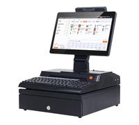 Electronic Cash Register Drawer for POS System 14.1 Inch Touch Screen, Cash Box, Keyboard, Built-in 58mm Printer Whole Packa POS Computer Factory POS System Cash Register for Small Businesses(Nero)