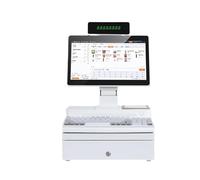 Electronic Cash Register Drawer for POS System 14.1 Inch Touch Screen, Cash Box, Keyboard, Built-in 58mm Printer Whole Packa POS Computer Factory POS System Cash Register for Small Businesses(Bianco)