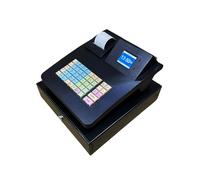 Electronic Cash Register Drawer for POS System Electronic Cash Register, Fast Food Noodle Shop Convenience Jewelry Store Purple Light Currency Detector English ECR Cash Register for Small Businesses