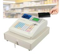Electronic Cash Register, Thermal Receipt Printing Cash Registe with 48 Keys, 8-Digit LED Display and Cash Drawer, for Small Businesses, Retailers, Supermarkets