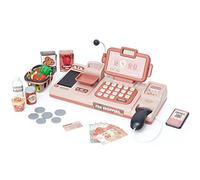 Electronic Cash Register Toy for Kids Shopping Till Set Pretend Play Supermarket Shop Toys with Scanner,Money, Sound, Play Food, Weigh, Credit Card Gift for 3 4 5 6 7+ Years Toddler Boys Girls Pink