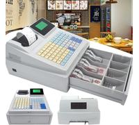 Electronic Cash Register with Drawer, 81 Keys & 8 Digital LED Display, Ideal for Small Business, Retail, and Restaurant Use