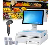 Electronic Cash Register with Handheld Scanner, Touch Screen & Thermal Printer for Retail & Restaurant Business