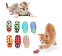 Electronic Cat Bug Toy, 7PCS Pet Cats Toys for Indoor Cats Moving Electric Interactive Cat Playing Toys Mini Cute Battery Operated Cats Toys Ladybug Kitten Interactive Toys