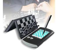 Electronic Chess Set, Foldable Magnetic Chess Board, 220 Classic Games, Multi-Level Opponent, LCD Display and Sensor Pen, for Solo Play, Travel Entertainment and Beginner Skill Building