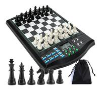 Electronic Chess Set with AI, LCD Display and Voice Tutor for Single or Two-Player Matches, Magnetic Board
