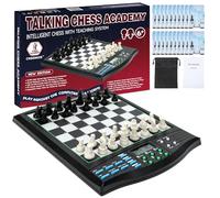 Electronic Chess Set with AI Voice Tutor - 2000 ELO Chess Computer for Adults & Beginners, Magnetic Portable Chess Board with LCD Display, for Chess Lovers (Voice system: English only)