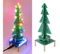 Electronic Christmas Tree, Christmas Tree Lights Colorful LED Automatic Rotating Music Tree Assembly Kit DIY Teaching Set for Christmas Decor