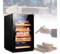Electronic Cigar Humidor with Smart Temperature Control, Hygrometer, and Touch Panel, Large Capacity for Optimal Cigar Storage and Preservation