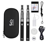 Electronic Cigarette EVOD EGO CE4 E Cigarette Vape Pens 5GVAPE 2 Packs Shisha Starter Kit,USB Rechargeable Battery,1.6ml Top Fill CE4 Tank Atomizer, No E-Liquid (Black)