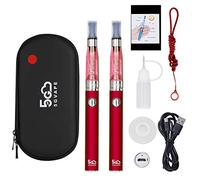 Electronic Cigarette EVOD EGO CE4 E Cigarette Vape Pens 5GVAPE 2 Packs Shisha Starter Kit,USB Rechargeable Battery,1.6ml Top Fill CE4 Tank Atomizer,No E Liquid (Red)