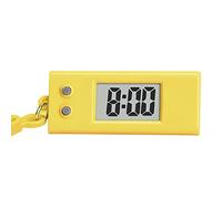 Electronic Clock Silent LCD Digital Display Triangle Student Desktop Clock Keychain for Exam Christmas Birthday Gifts, Yellow