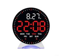 Electronic clock with multifunction display including time, date, day, and second hand, dual alarms, adjustable brightness, and a sleep mode for reduced disturbance at night (E)