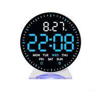Electronic clock with multifunction display including time, date, day, and second hand, dual alarms, adjustable brightness, and a sleep mode for reduced disturbance at night (B)