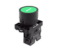 Electronic Components 22mm Self Reset Button Switch Start Stop Button with The Arrow Symbol XB2 Flat Touch 1NC/1NO Switch Button Series (Color : Green- I)