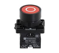 Electronic Components 22mm Start Stop Button with The Arrow Symbol XB2 Flat Touch Switch Button Momentary Button Switch Red/Green Push Buttons (Color : 6 Red -Circle)