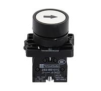 Electronic Components 22mm Start Stop Button with The Arrow Symbol XB2 Flat Touch Switch Button Momentary Button Switch Red/Green Push Buttons (Color : 3 White -Arrow)