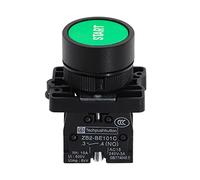 Electronic Components 22mm Start Stop Button with The Arrow Symbol XB2 Flat Touch Switch Button Momentary Button Switch Red/Green Push Buttons (Color : 1 Green -Start)