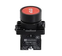 Electronic Components 22mm Start Stop Button with The Arrow Symbol XB2 Flat Touch Switch Button Momentary Button Switch Red/Green Push Buttons (Color : 2 Red -Stop)