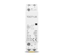 Electronic Components Contactor TECT1 2P 25A 220V/230V 50/60 Hz Din Rail Household AC Modular contactors 2no 2nc or 1no 1nc Industrial Electrics (Color : 20a 2nc)