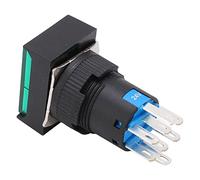 Electronic Components Illuminated Reset Button Switch, Wear Resistance Power Push Switch 25PCS ABS Shell AC DC 24V 5A for Industrial Equipments