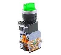 Electronic Components LA38-11XD/2 Rotary Push Button Switch with lamp 22MM 2 Position 3 Position Latching LED knob switches Multicolor Optional (Color : Green-2 Position, Size : 12V)