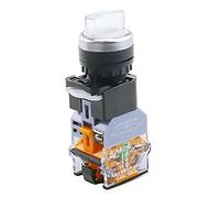 Electronic Components LA38-11XD/2 Rotary Push Button Switch with lamp 22MM 2 Position 3 Position Latching LED knob switches Multicolor Optional (Color : White-2 Position, Size : 12V)