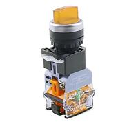 Electronic Components LA38-11XD/2 Rotary Push Button Switch with lamp 22MM 2 Position 3 Position Latching LED knob switches Multicolor Optional (Color : Yellow-2 Position, Size : 24V)