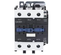 Electronic Components Power Distribution Equipment, Flame Retardant Electric Contactor Red Copper Coil 80A Easy Installation ABS Shell Silver for Industrial