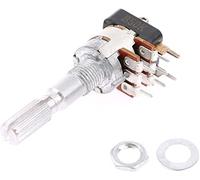 Electronic Components Power Switch Button 1PCS 125G Dual Band Switch Potentiometer A50K 25MM,B50K 30MM Handle Long 25MM 30MM (Color : 50k 30mm)