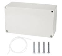 Electronic Connection Box, Waterproof IP65 Junction Box, Surface-Mounted Distribution Box, Mounting Case, Electronic Project Enclosure, Plastic Housing (grey-white earless, 158x90x60mm)