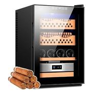 Electronic Cooler Humidor 50L Capacity Holds 200-300 Cigars Adjustable 3 Layer Wooden Shelves Touch Control
