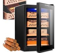 Electronic Cooler Humidor with Cooling & Heating Humidity Control Quiet Electric Humidors for 150-1600 Cigars Cabinet Humidor with Cedar Wood Drawers