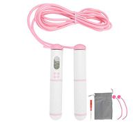 Electronic Counting Skipping Rope with Magnetic Sensor, Digital Display Jump Rope for Fitness Workout, Steel Wire Cord with Ergonomic Handles, for Adults and Teens (White Pink)