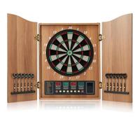 Electronic Dart Board Cabinet Set With 12 Soft Tip Darts 50 Dart Head, With Integrated Scoreboard For Home Use, Bars, Darts Clubs Bar(A)