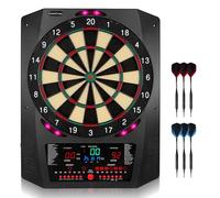 Electronic Dartboard, Electric Soft Tip Dart Boards for Adults with Heckler and Lights Effects, Digital Dart Boards with 6 Darts, 100 Soft Tips