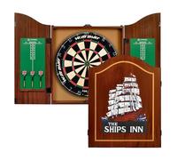 Electronic Dartboard Set, Dartboard with Solid Wood Cabinet Double Door Design with 6 Tip Darts, Professional Dart Set for Clubs, Units, Chess and Card Rooms 1